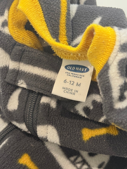 Old Navy Dinosaur Skeleton Fleece Sleeper 6-12M