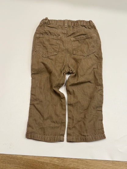 H&M Brown Elastic Waist Pants 18M