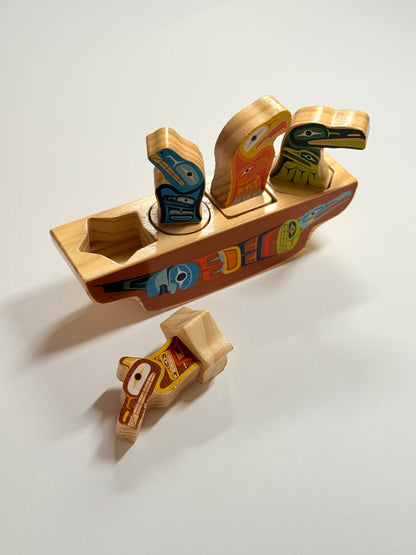 Pacific Northwest Indigenous Canoe Wooden Shape Puzzle