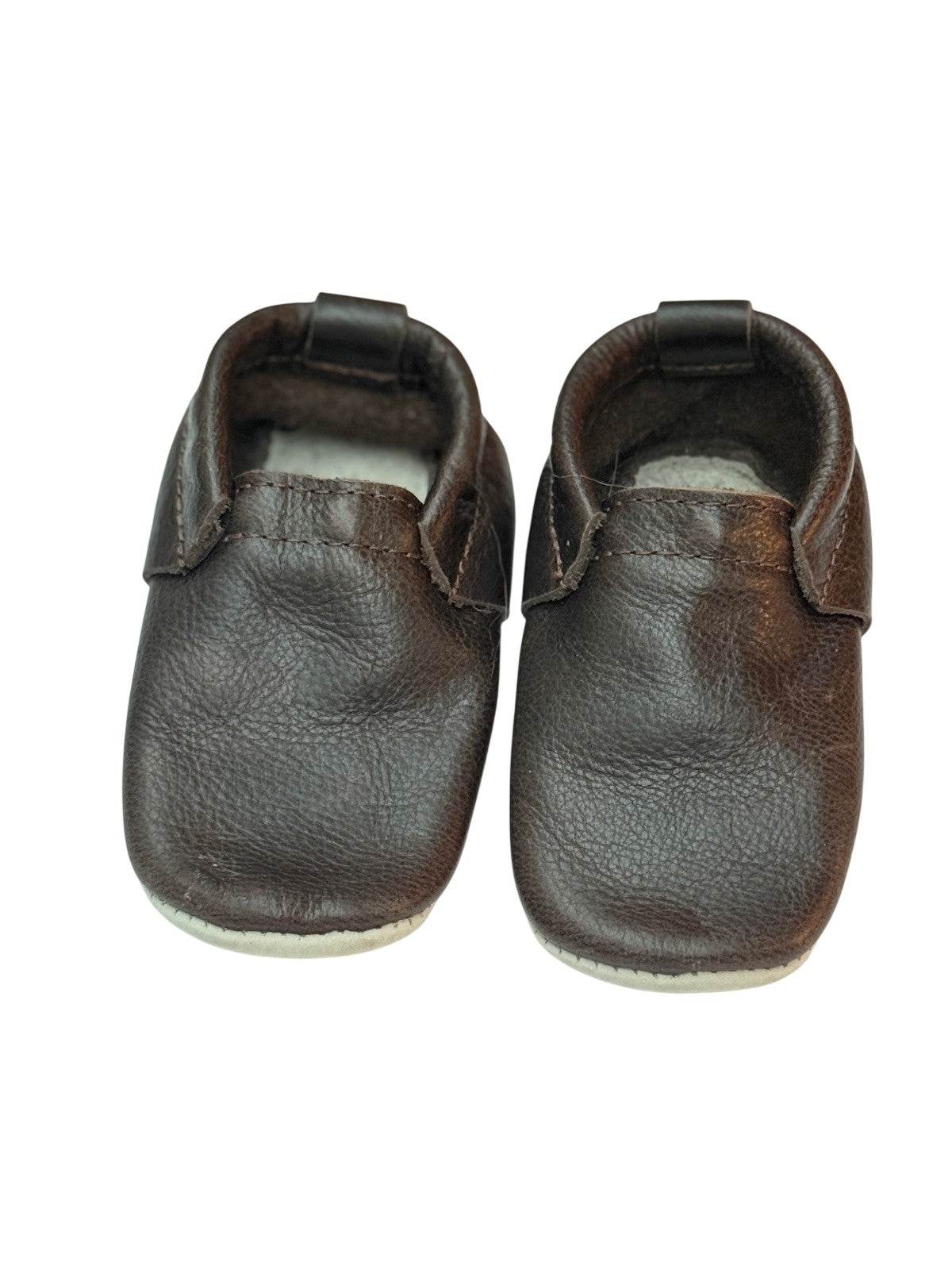 Heyfolks Brown Leather Baby Moccasins Size 7