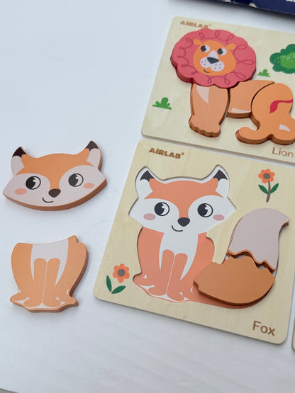 Airlab Chunky Puzzles Animal Wooden Toddler Set
