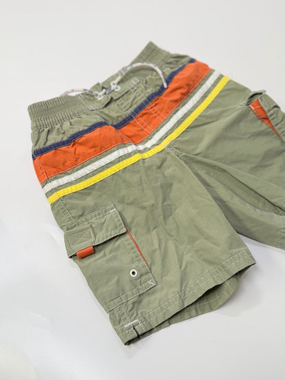 Gap Olive Green Striped Cargo Swim Shorts 2T