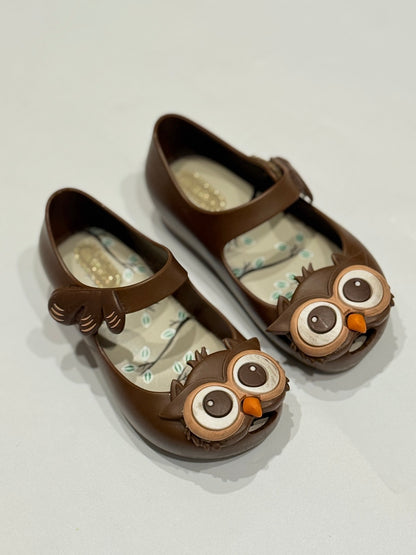 Mini Melissa Owl Mary Jane Jelly Flat Size 8