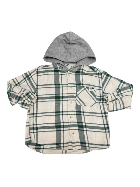 Zara Plaid Hooded Flannel Shirt 2-3Y