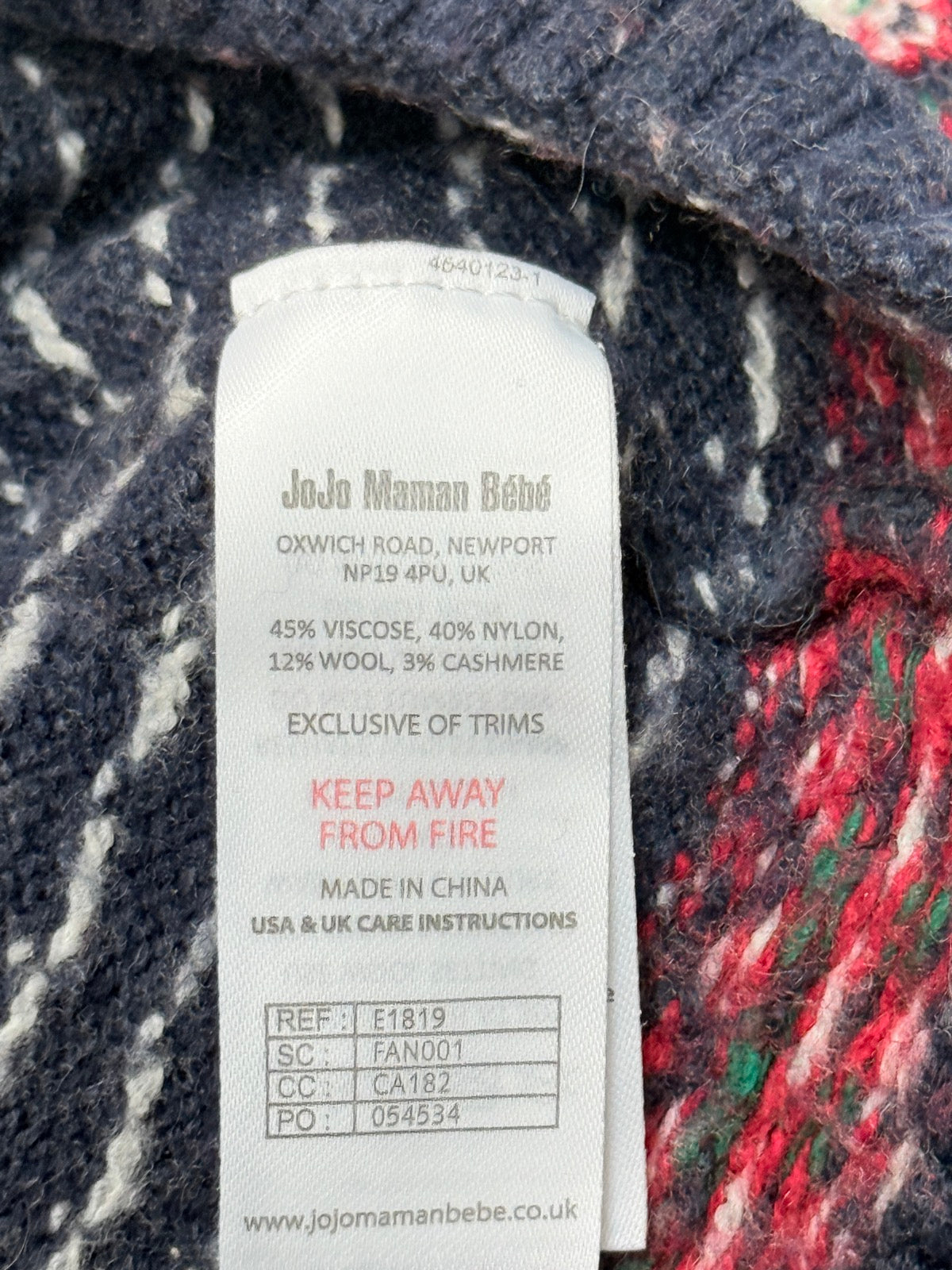 JoJo Maman Bebe Reindeer Sweater Dress 12-18M