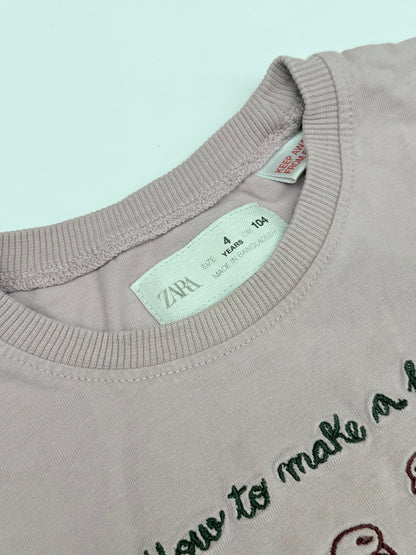 Zara Swan Graphic Long Sleeve Tee 4T