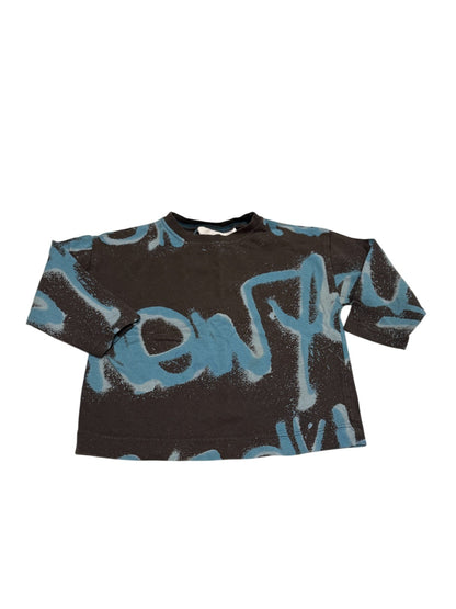 Zara Graffiti Print Long Sleeve Top 9-12m