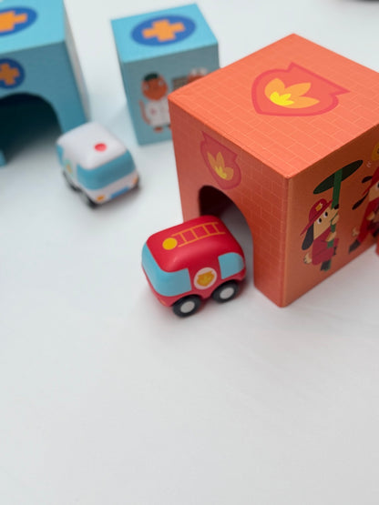 Mini City Block Set Fire Police Hospital