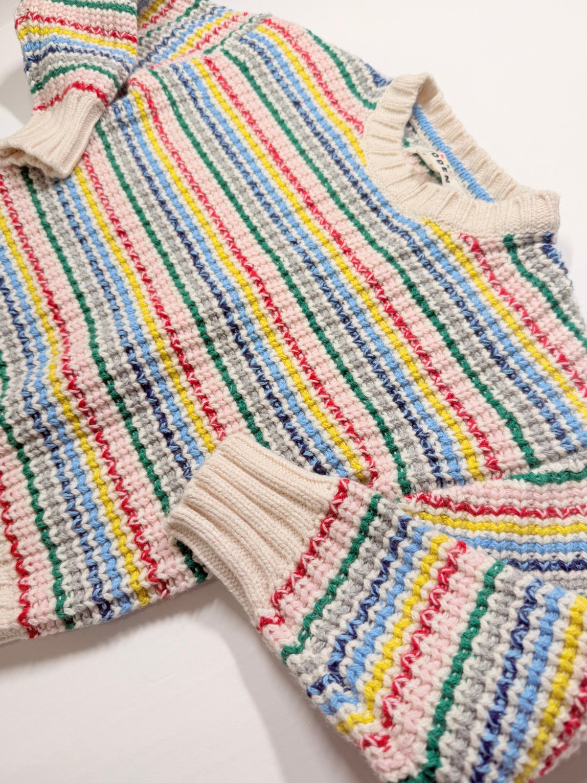 Mini Boden Striped Knit Sweater 6-7Y