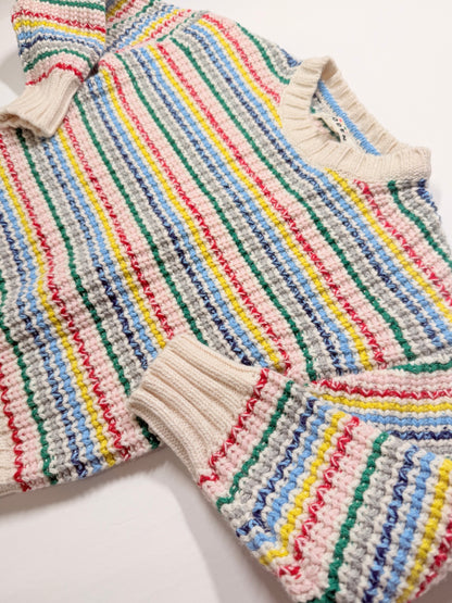 Mini Boden Striped Knit Sweater 6-7Y
