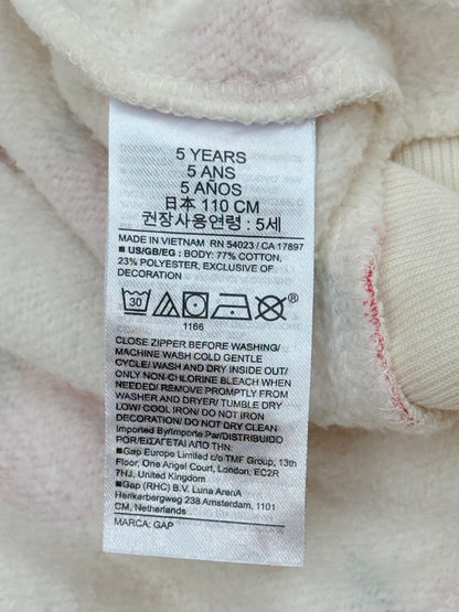 Baby Gap Apple Print Zip Hoodie Size 4-5Y