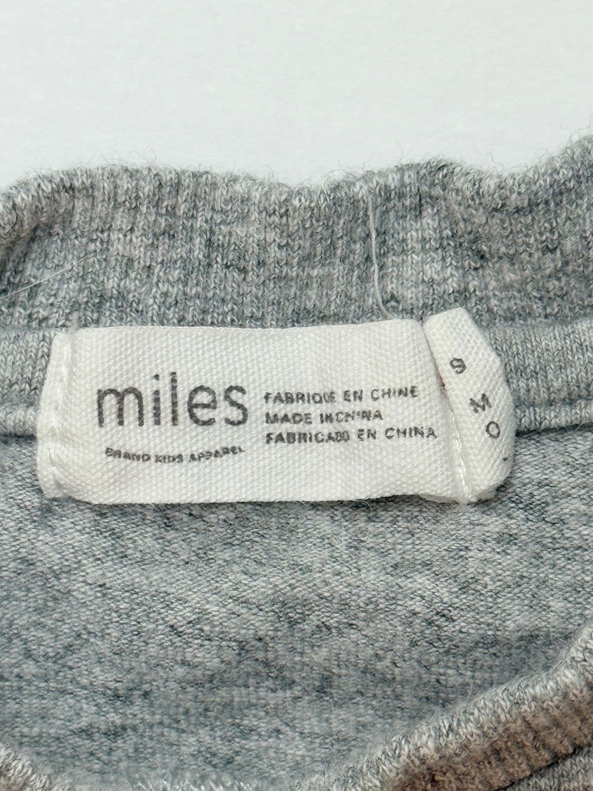 Miles Kids Gray Pocket T-Shirt 9M