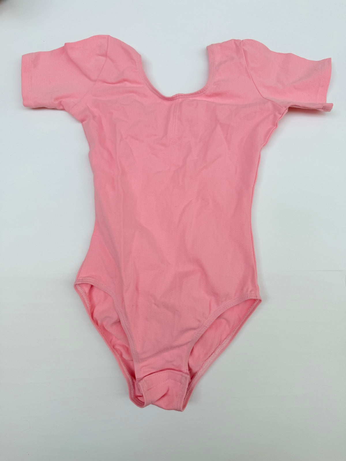 Pink Short Sleeve Dance Leotard Bodysuit Size 7/8