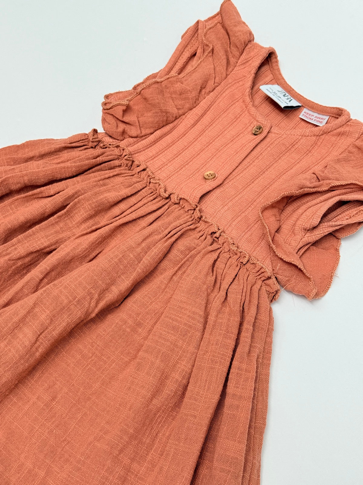 Zara Terracotta Ruffle Dress 12-18M