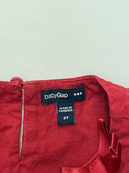 Baby Gap Red Tiered Long Sleeve Dress 2T
