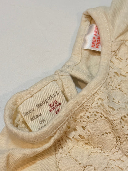 Zara Babygirl Cream Lace Top 3-6m
