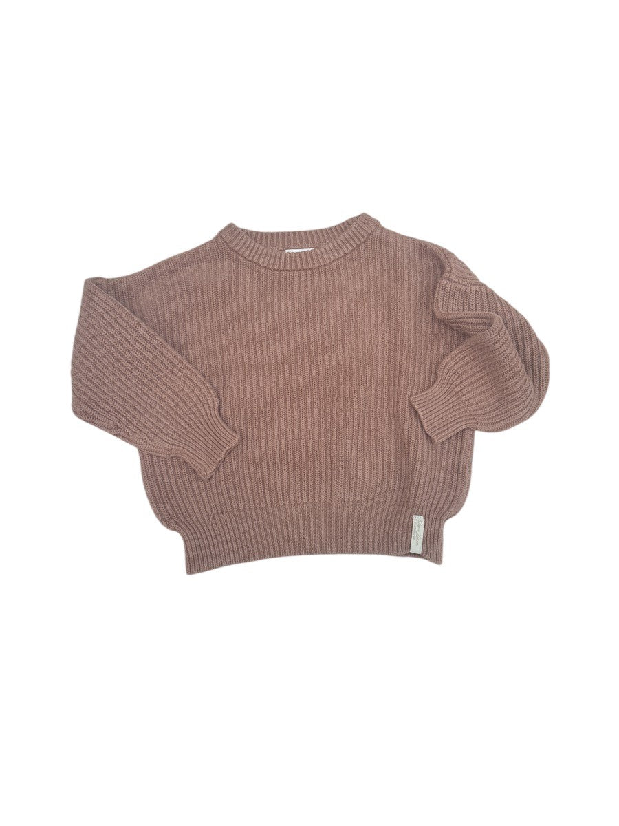 Jax + Lennon Rust Ribbed Knit Sweater 3-4Y