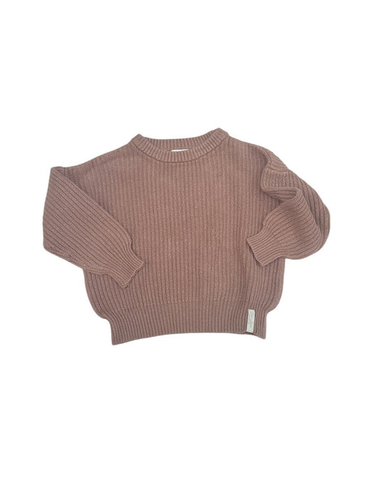 Jax + Lennon Rust Ribbed Knit Sweater 3-4Y