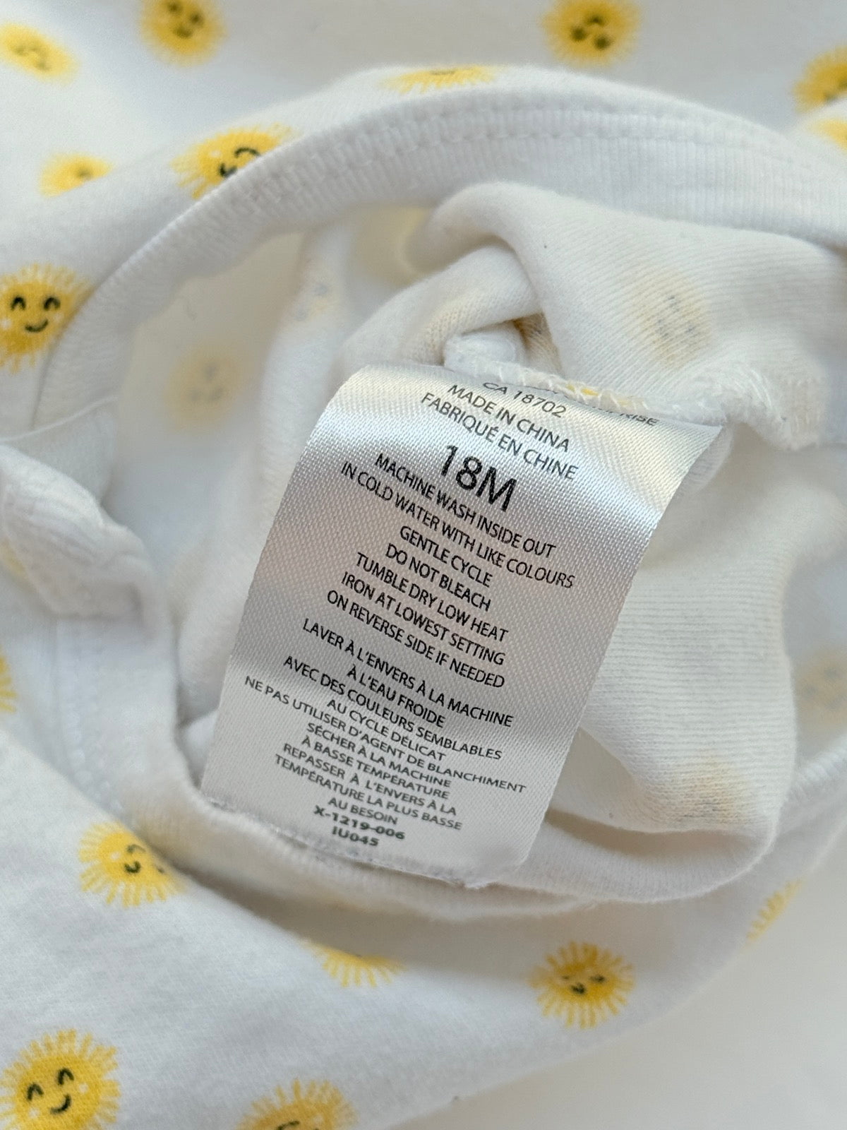 Rococo Sunny Face Bodysuit 18m