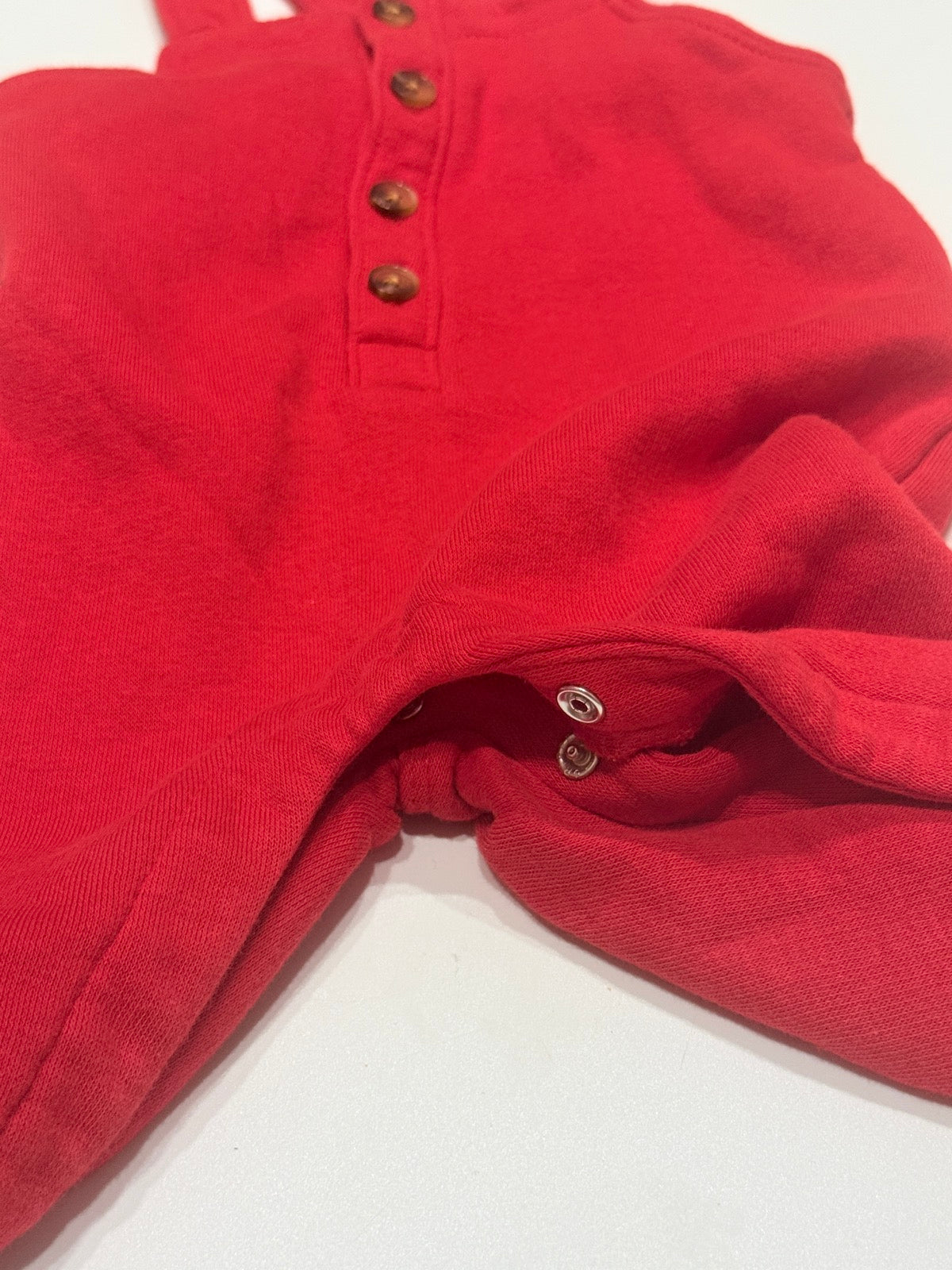 Old Navy Red Knit Overalls 3-6M