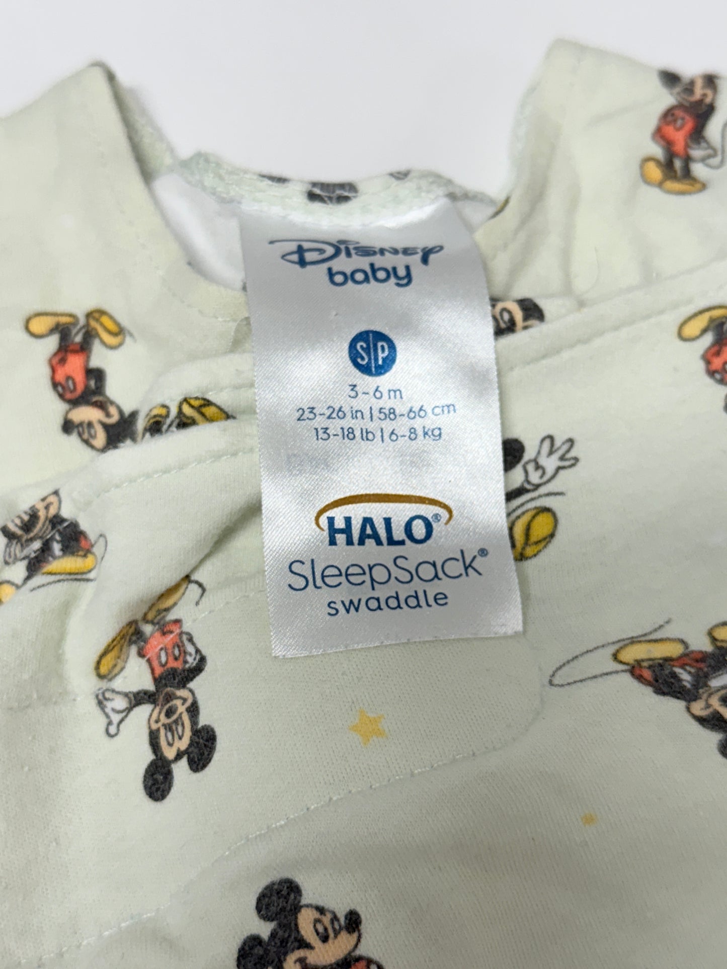 HALO SleepSack Swaddle, Disney Mickey Mouse Print, 3–6M