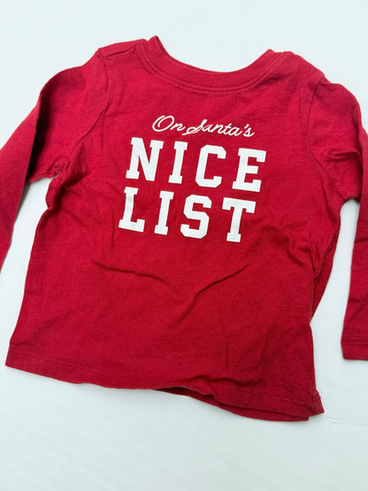 Old Navy Nice List Christmas T-Shirt 12-18M
