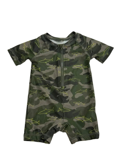 Old Navy Camo Shark Print Swimsuit One-Piece 6-12M