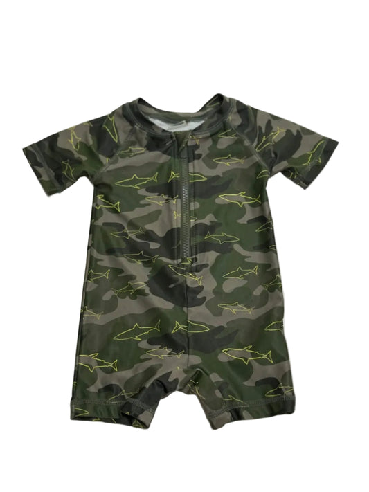 Old Navy Camo Shark Print Swimsuit One-Piece 6-12M