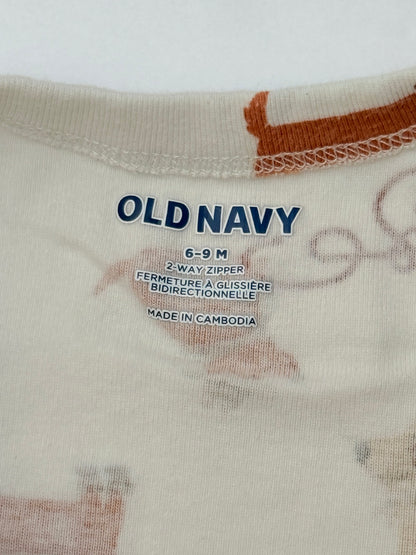Old Navy Dog Print Footed Sleeper 6-9M
