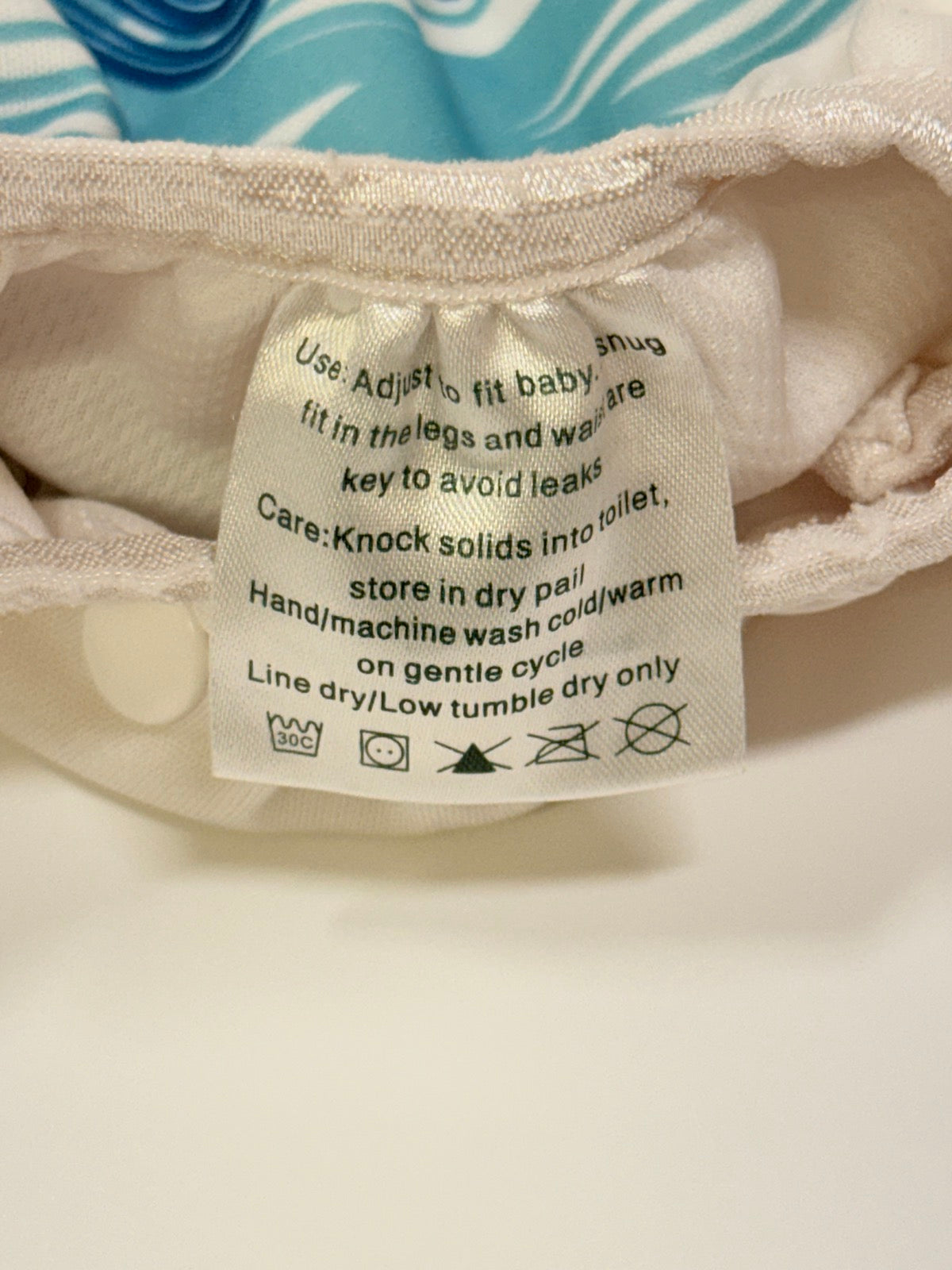 Unknown Ocean Waves Cloth Diaper One Size 8-36lbs