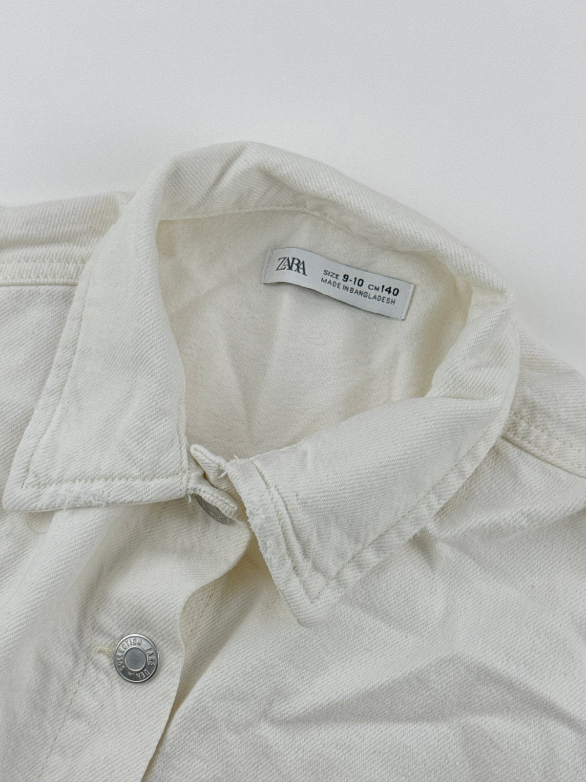 Zara White Denim Jacket Size 9-10