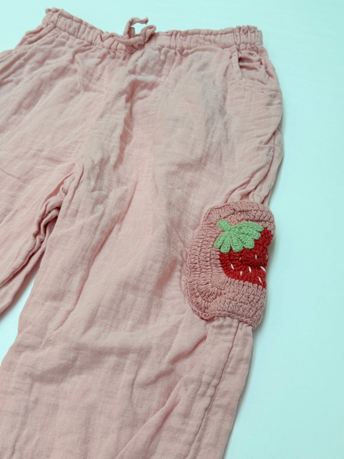 Next Strawberry Crochet Patch Joggers Size 5-6Y