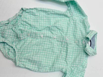 Carter's Mint Gingham Button-Up Bodysuit 24M