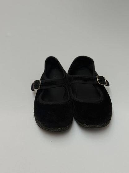 Zara Black Velvet Mary Jane Shoes Size 9