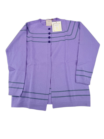 NWT - Kaede Lilac Striped Cashmere Cardigan 5-6Y & 7-8Y