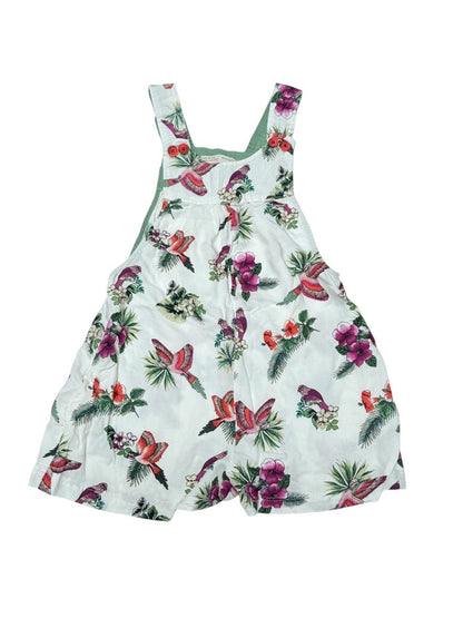 Zara Girls Tropical Print Overall Shorts Size 10
