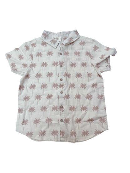NWT - Rylee + Cru Palm Tree Button-Up Shirt 10-12