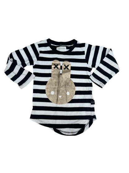 Huxbaby Stripe Bunny Long Sleeve Tee Size 3