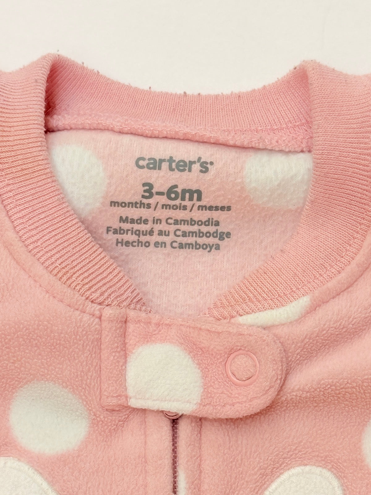 Carter's Pink Polka Dot Bunny Sleep Sack 3-6M