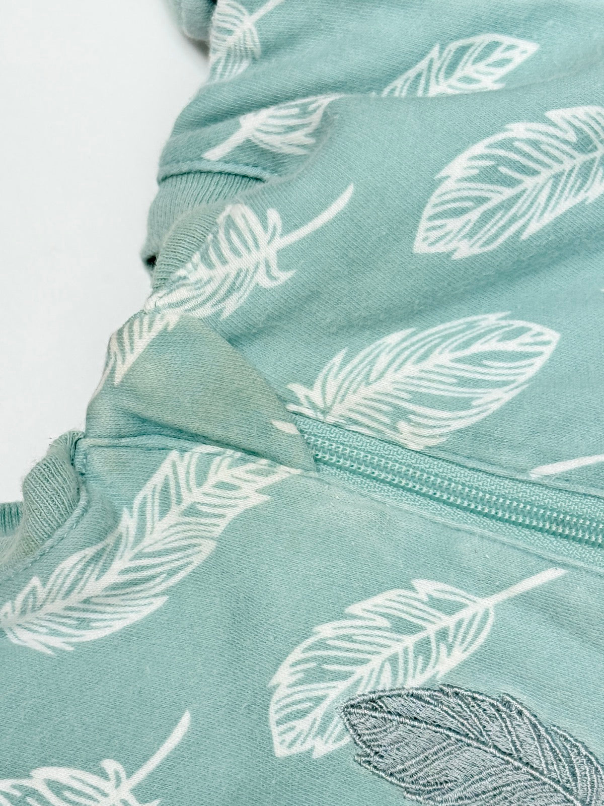 Tuffy Feather Print Footed Sleeper 6M