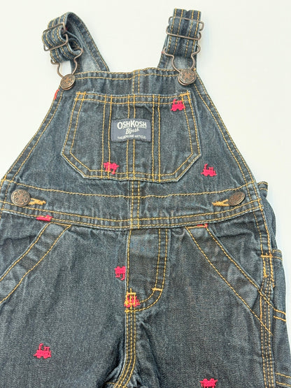OshKosh B'gosh Denim Train Overalls 12 Months