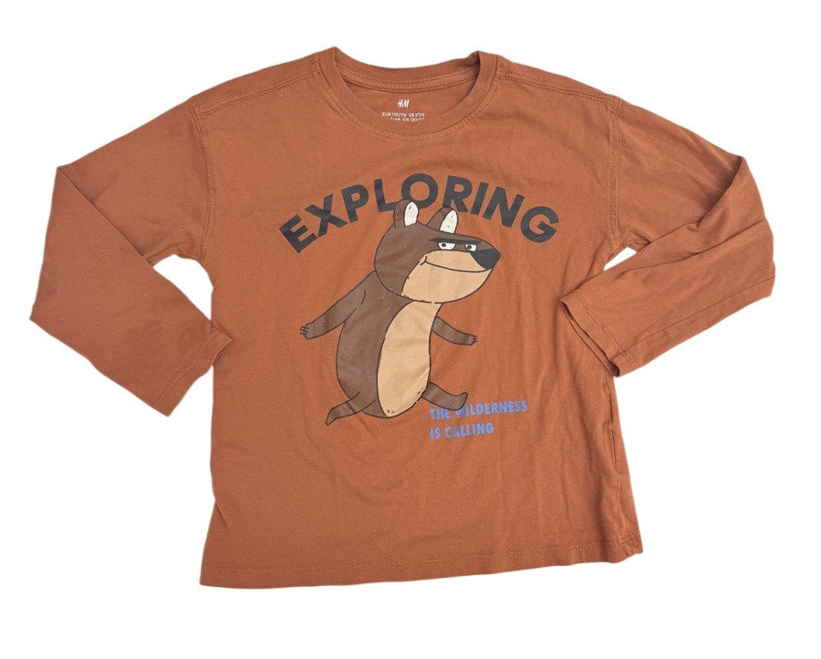 H&M Exploring Badger Long Sleeve Tee 5-6