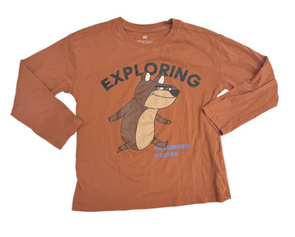 H&M Exploring Badger Long Sleeve Tee 5-6