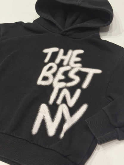 Zara Graffiti Print Black Hoodie Size 7