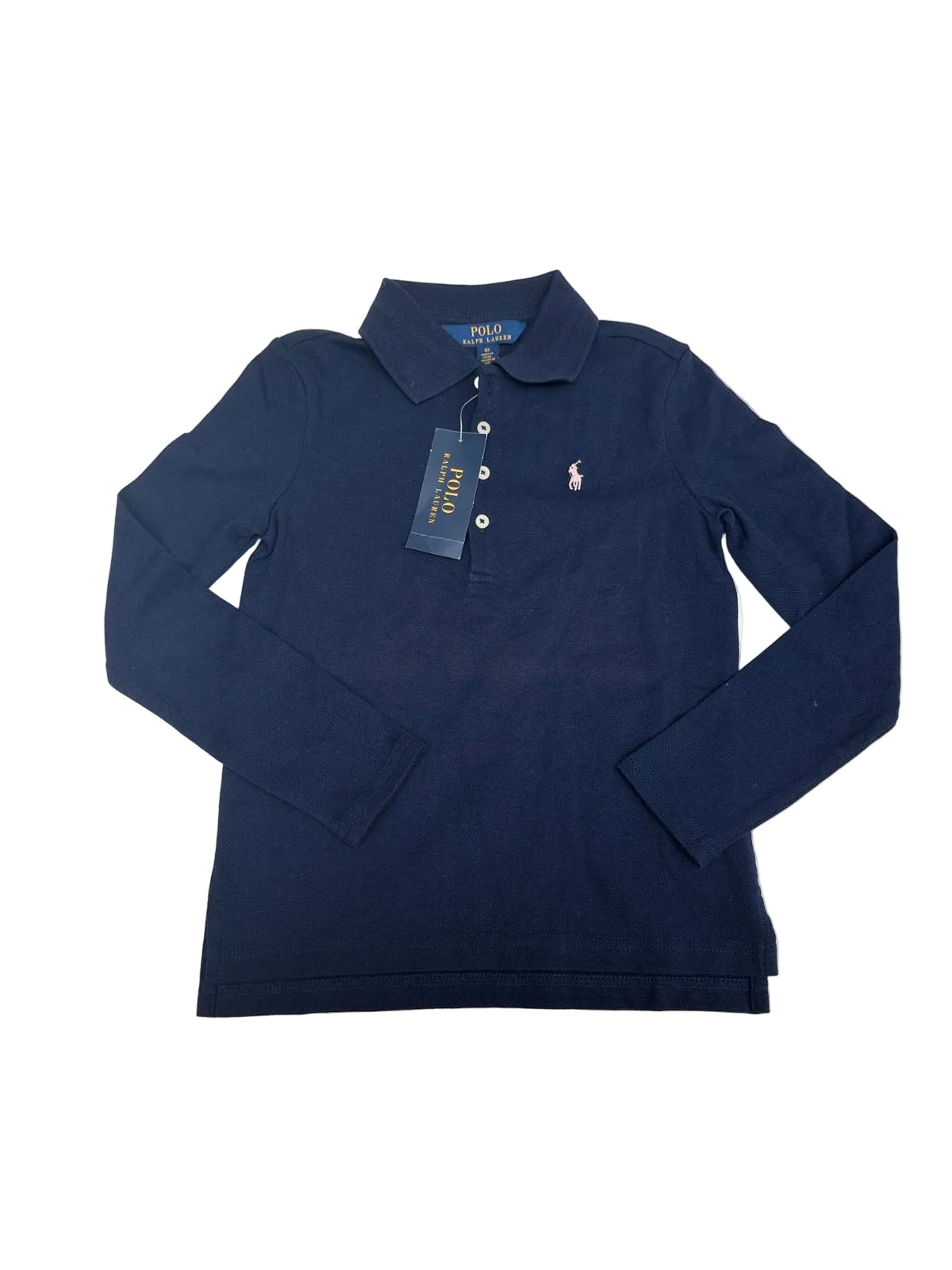NWT - Polo Ralph Lauren Navy Long Sleeve Polo Girls 6X