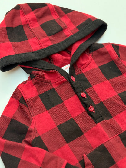 Joe Fresh Buffalo Plaid Hooded Romper 12-18m