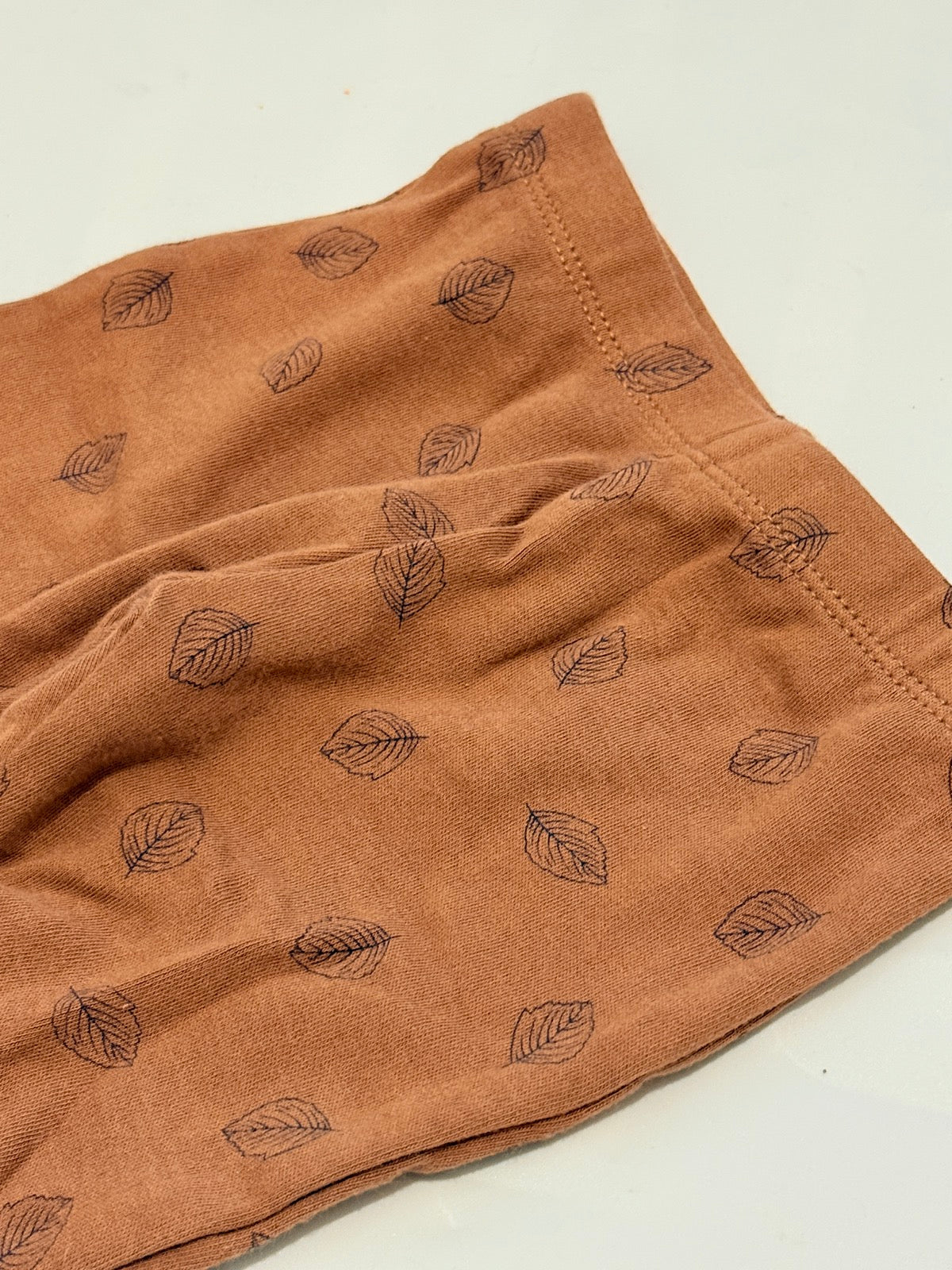 Footed Baby Pants Leaf Print 3M
