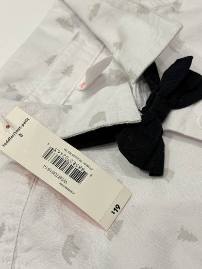 Joe Fresh Bear Print Shirt with Bow Tie 3T
