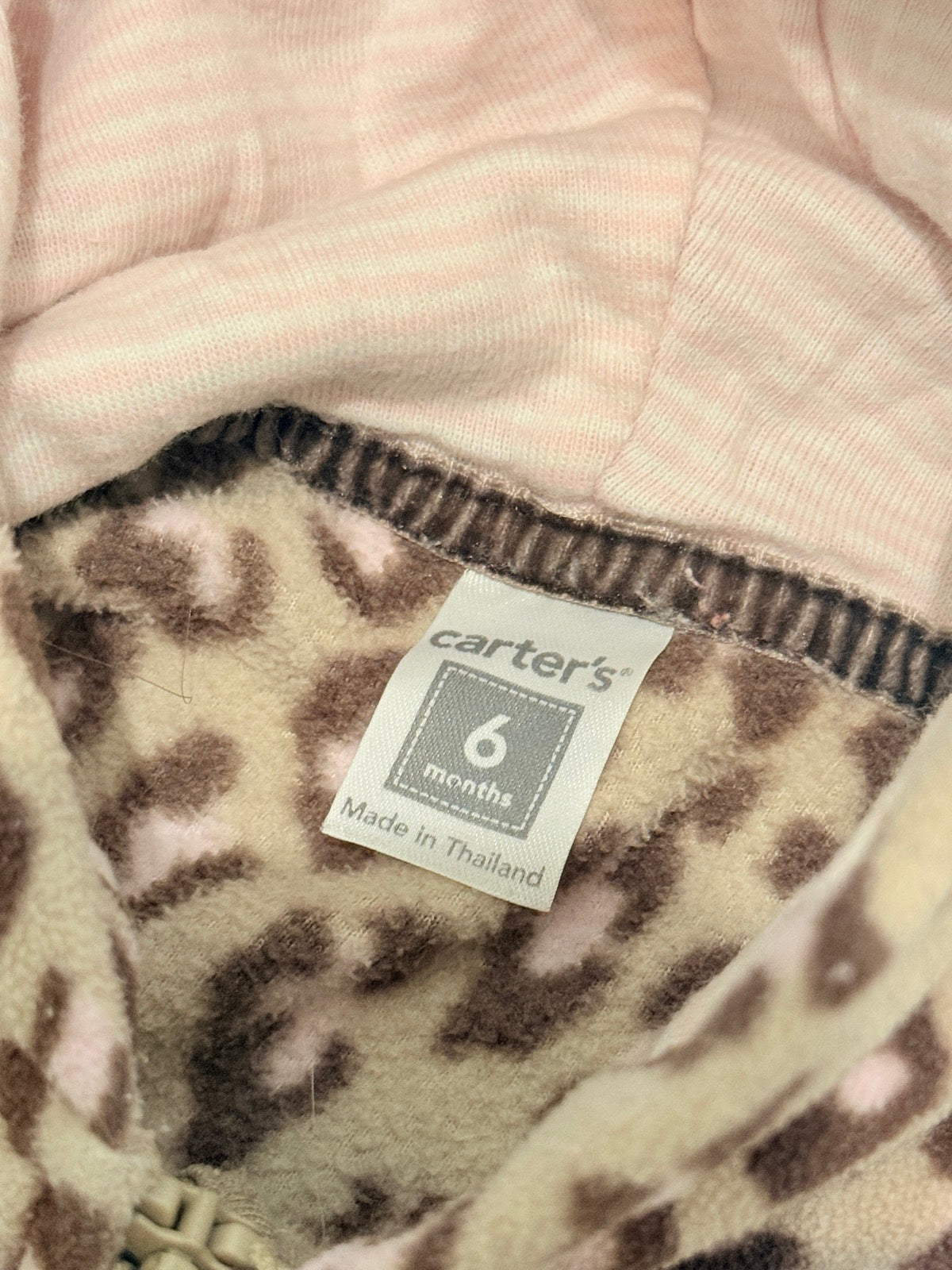 Carter's Leopard Fleece Hoodie Jacket 6M