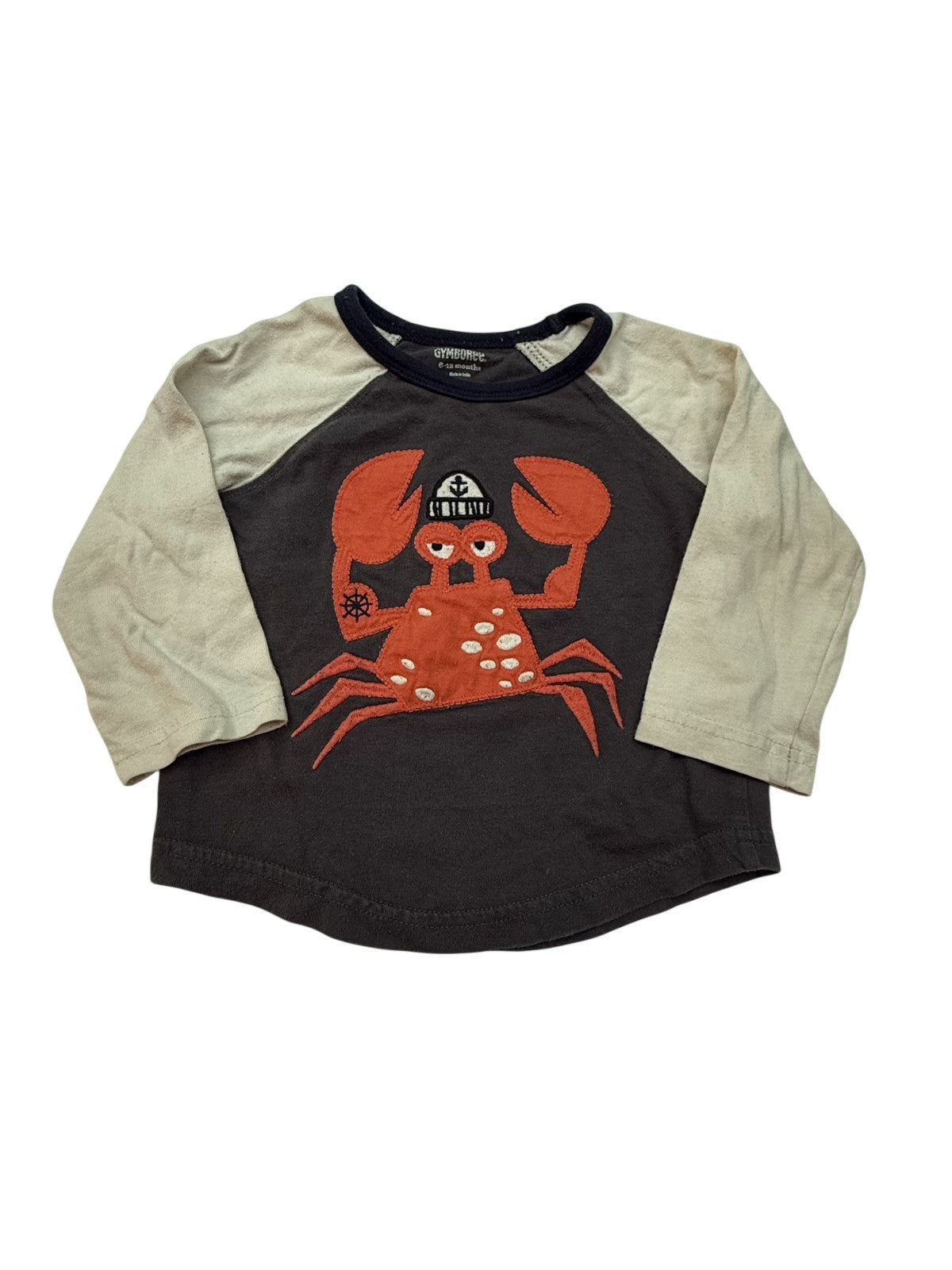 Gymboree Crab Raglan Long Sleeve Tee 6-12m